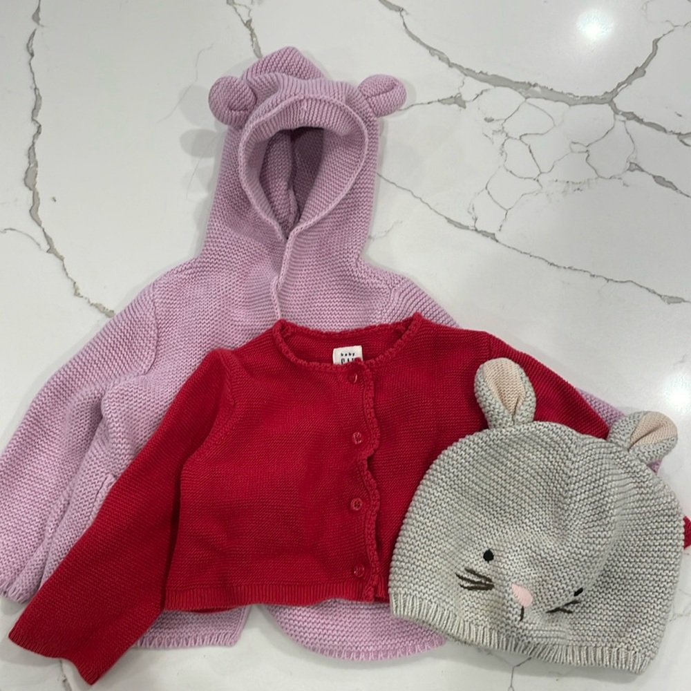 Gap Baby Knit Cardigan and Hat Bundle 12-18 months
